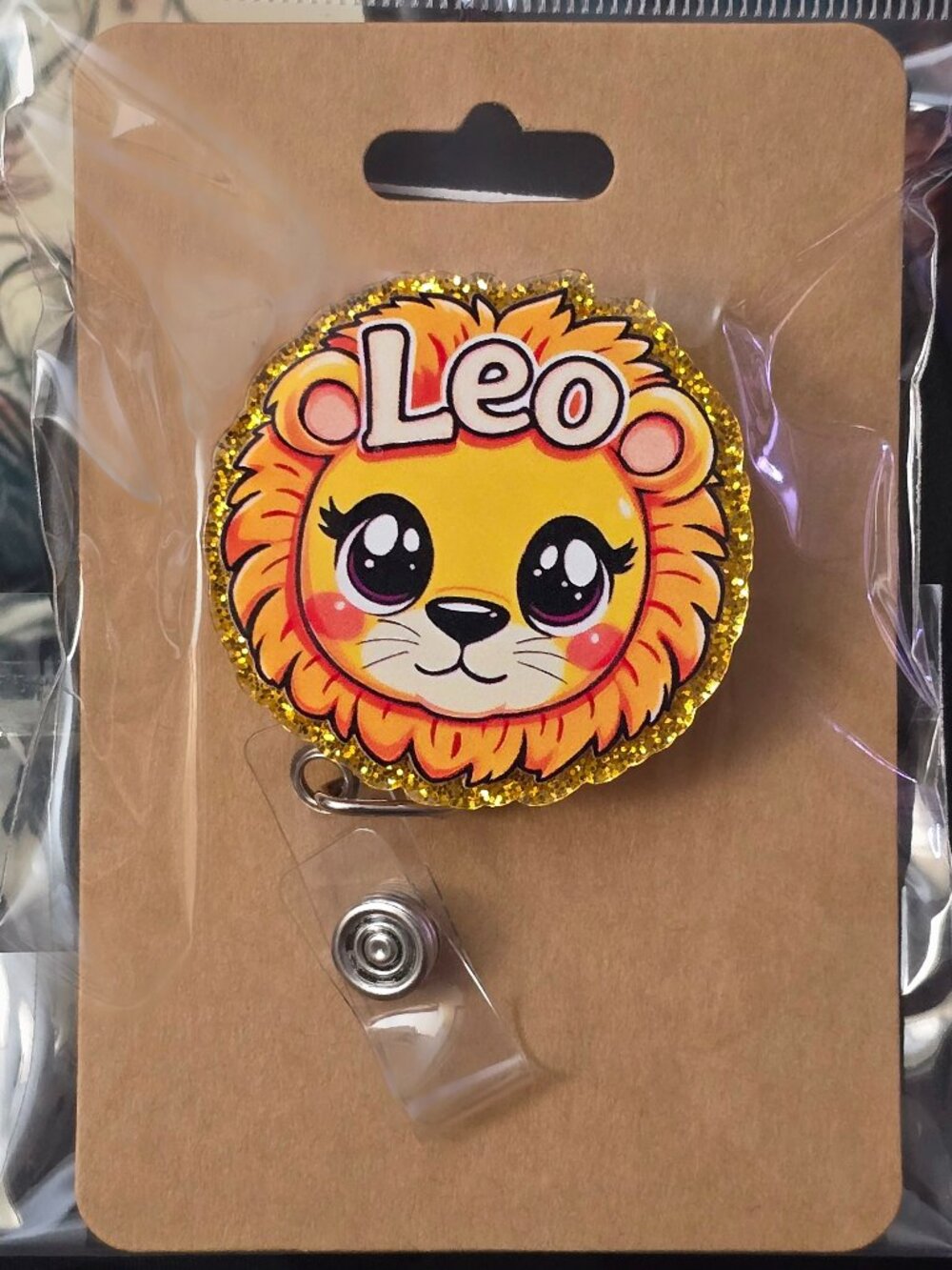 Leo Zodiac Novelty Acrylic Badge Reel ID Holder